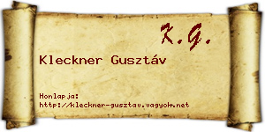 Kleckner Gusztáv névjegykártya