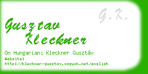 gusztav kleckner business card